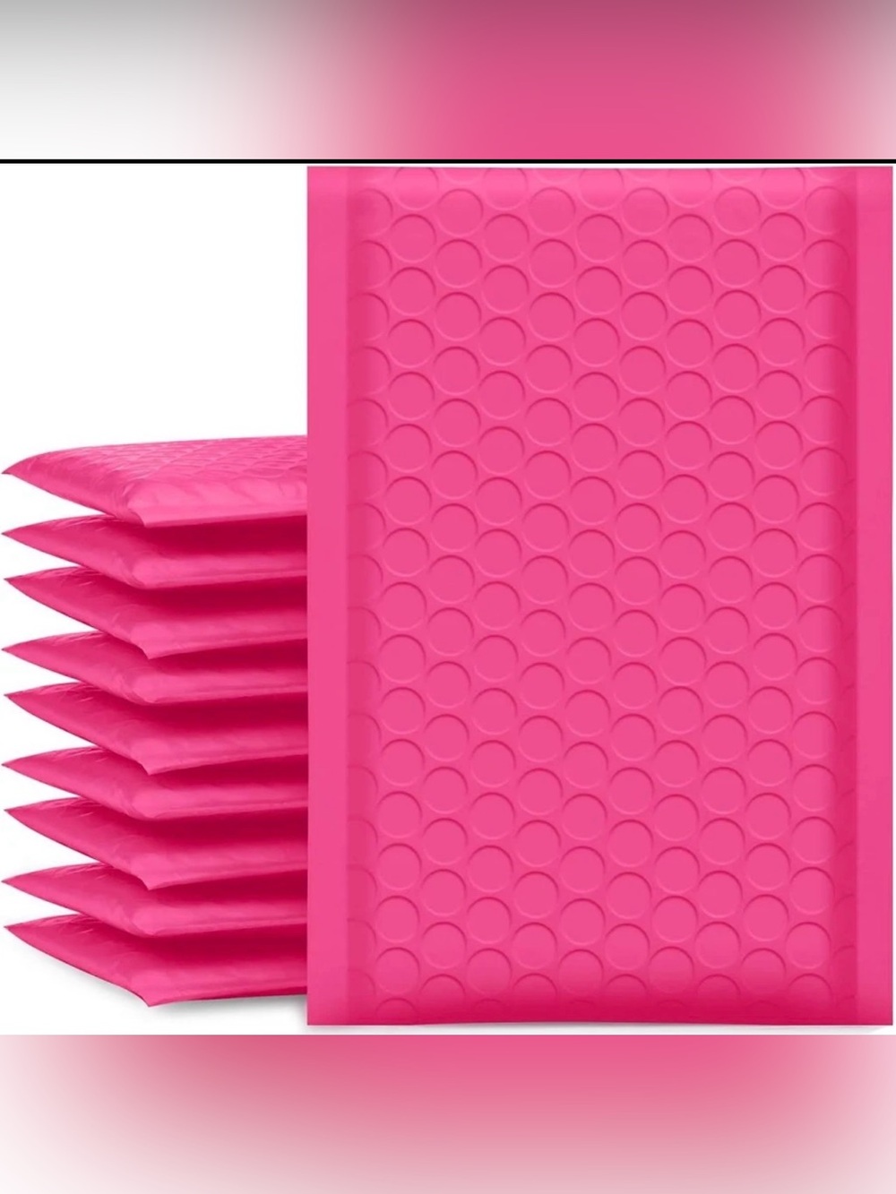 (10) Hot Pink Bubble Mailers Padded Shipping Envelopes